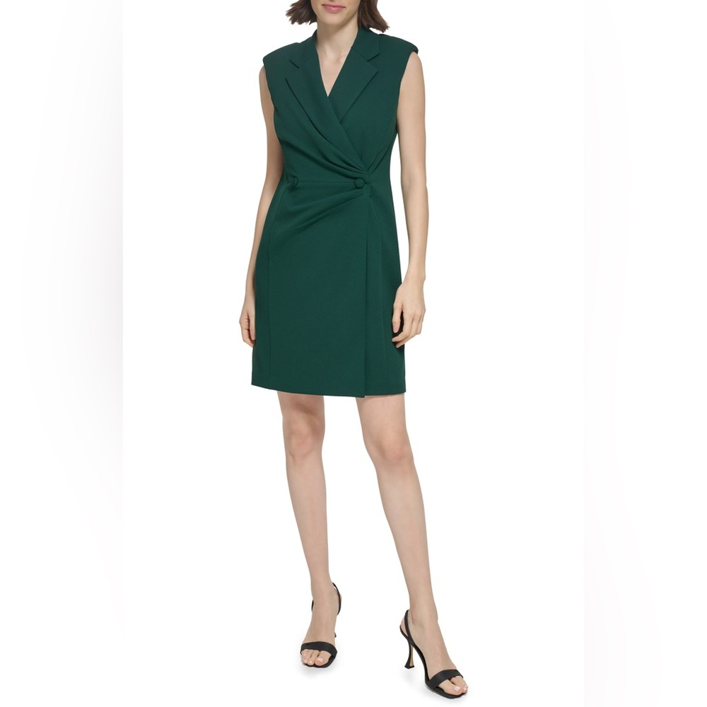 NWT Calvin Klein Sleeveless Wrap Dress Green